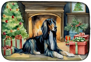 Afghan Hound Cozy Christmas Dish Drying Mat Absorbent Dish Drying Mat Pad for Kitchen Counter Dish Drainer Mat for Countertop, 1 Afghan Hound Cozy Christmas Dish Drying Mat Absorbent Dish Drying Mat Pad for Kitchen Counter Dish Drainer Mat for Countertop, 1