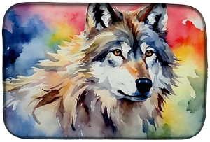 Wolves Wolf Dish Drying Mat Absorbent Dish Drying Mat Pad for Kitchen Counter Dish Drainer Mat for Countertop, 14 x 21", Multico Wolves Wolf Dish Drying Mat Absorbent Dish Drying Mat Pad for Kitchen Counter Dish Drainer Mat for Countertop, 14 x 21", Multico
