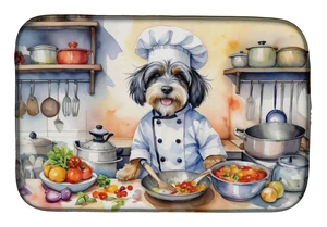Tibetan Terrier The Chef Dish Drying Mat Absorbent Dish Drying Mat Pad for Kitchen Counter Dish Drainer Mat for Countertop, 14 x Tibetan Terrier The Chef Dish Drying Mat Absorbent Dish Drying Mat Pad for Kitchen Counter Dish Drainer Mat for Countertop, 14 x