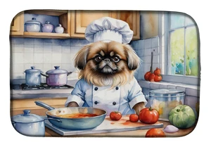 Pekingese The Chef Dish Drying Mat Absorbent Dish Drying Mat Pad for Kitchen Counter Dish Drainer Mat for Countertop, 14 x 21", Pekingese The Chef Dish Drying Mat Absorbent Dish Drying Mat Pad for Kitchen Counter Dish Drainer Mat for Countertop, 14 x 21",