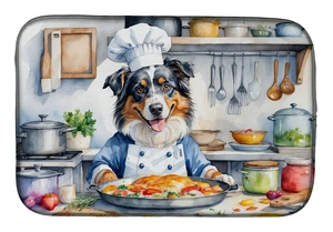 Australian Shepherd The Chef Dish Drying Mat Absorbent Dish Drying Mat Pad for Kitchen Counter Dish Drainer Mat for Countertop, Australian Shepherd The Chef Dish Drying Mat Absorbent Dish Drying Mat Pad for Kitchen Counter Dish Drainer Mat for Countertop,