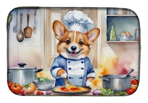 Corgi The Chef Dish Drying Mat Absorbent Dish Drying Mat Pad for Kitchen Counter Dish Drainer Mat for Countertop, 14 x 21", Mult Corgi The Chef Dish Drying Mat Absorbent Dish Drying Mat Pad for Kitchen Counter Dish Drainer Mat for Countertop, 14 x 21", Mult