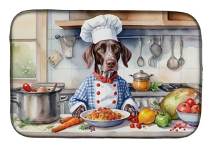 German Shorthaired Pointer The Chef Dish Drying Mat Absorbent Dish Drying Mat Pad for Kitchen Counter Dish Drainer Mat for Count