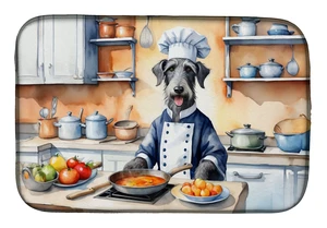 Scottish Deerhound The Chef Dish Drying Mat Absorbent Dish Drying Mat Pad for Kitchen Counter Dish Drainer Mat for Countertop, 1 Scottish Deerhound The Chef Dish Drying Mat Absorbent Dish Drying Mat Pad for Kitchen Counter Dish Drainer Mat for Countertop, 1