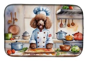 Chocolate Poodle The Chef Dish Drying Mat Absorbent Dish Drying Mat Pad for Kitchen Counter Dish Drainer Mat for Countertop, 14 Chocolate Poodle The Chef Dish Drying Mat Absorbent Dish Drying Mat Pad for Kitchen Counter Dish Drainer Mat for Countertop, 14