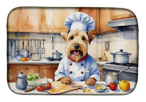 Wheaten Terrier The Chef Dish Drying Mat Absorbent Dish Drying Mat Pad for Kitchen Counter Dish Drainer Mat for Countertop, 14 x Wheaten Terrier The Chef Dish Drying Mat Absorbent Dish Drying Mat Pad for Kitchen Counter Dish Drainer Mat for Countertop, 14 x