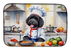 Portuguese Water Dog The Chef Dish Drying Mat Absorbent Dish Drying Mat Pad for Kitchen Counter Dish Drainer Mat for Countertop, Portuguese Water Dog The Chef Dish Drying Mat Absorbent Dish Drying Mat Pad for Kitchen Counter Dish Drainer Mat for Countertop,
