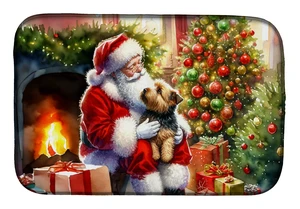 Norfolk Terrier and Santa Claus Dish Drying Mat Absorbent Dish Drying Mat Pad for Kitchen Counter Dish Drainer Mat for Counterto Norfolk Terrier and Santa Claus Dish Drying Mat Absorbent Dish Drying Mat Pad for Kitchen Counter Dish Drainer Mat for Counterto