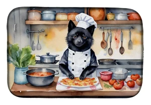 Schipperke The Chef Dish Drying Mat Absorbent Dish Drying Mat Pad for Kitchen Counter Dish Drainer Mat for Countertop, 14 x 21",