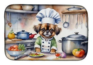 Tibetan Spaniel The Chef Dish Drying Mat Absorbent Dish Drying Mat Pad for Kitchen Counter Dish Drainer Mat for Countertop, 14 x