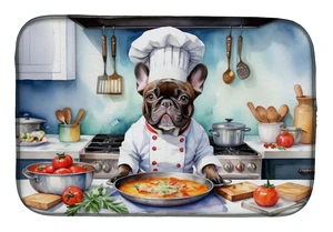 French Bulldog The Chef Dish Drying Mat Absorbent Dish Drying Mat Pad for Kitchen Counter Dish Drainer Mat for Countertop, 14 x French Bulldog The Chef Dish Drying Mat Absorbent Dish Drying Mat Pad for Kitchen Counter Dish Drainer Mat for Countertop, 14 x