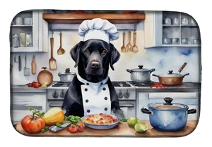 Black Labrador Retriever The Chef Dish Drying Mat Absorbent Dish Drying Mat Pad for Kitchen Counter Dish Drainer Mat for Counter Black Labrador Retriever The Chef Dish Drying Mat Absorbent Dish Drying Mat Pad for Kitchen Counter Dish Drainer Mat for Counter