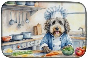Bergamasco Sheepdog The Chef Dish Drying Mat Absorbent Dish Drying Mat Pad for Kitchen Counter Dish Drainer Mat for Countertop, Bergamasco Sheepdog The Chef Dish Drying Mat Absorbent Dish Drying Mat Pad for Kitchen Counter Dish Drainer Mat for Countertop,