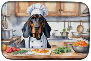 Black and Tan Coonhound The Chef Dish Drying Mat Absorbent Dish Drying Mat Pad for Kitchen Counter Dish Drainer Mat for Countert Black and Tan Coonhound The Chef Dish Drying Mat Absorbent Dish Drying Mat Pad for Kitchen Counter Dish Drainer Mat for Countert