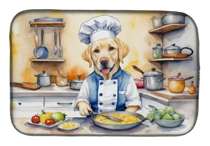 Yellow Labrador Retriever The Chef Dish Drying Mat Absorbent Dish Drying Mat Pad for Kitchen Counter Dish Drainer Mat for Counte Yellow Labrador Retriever The Chef Dish Drying Mat Absorbent Dish Drying Mat Pad for Kitchen Counter Dish Drainer Mat for Counte