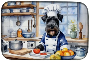 Kerry Blue Terrier The Chef Dish Drying Mat Absorbent Dish Drying Mat Pad for Kitchen Counter Dish Drainer Mat for Countertop, 1 Kerry Blue Terrier The Chef Dish Drying Mat Absorbent Dish Drying Mat Pad for Kitchen Counter Dish Drainer Mat for Countertop, 1