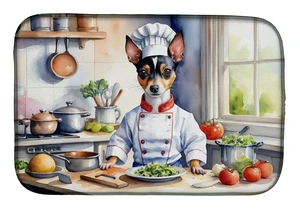 Rat Terrier The Chef Dish Drying Mat Absorbent Dish Drying Mat Pad for Kitchen Counter Dish Drainer Mat for Countertop, 14 x 21" Rat Terrier The Chef Dish Drying Mat Absorbent Dish Drying Mat Pad for Kitchen Counter Dish Drainer Mat for Countertop, 14 x 21"
