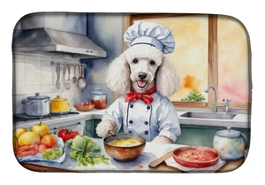 White Poodle The Chef Dish Drying Mat Absorbent Dish Drying Mat Pad for Kitchen Counter Dish Drainer Mat for Countertop, 14 x 21 White Poodle The Chef Dish Drying Mat Absorbent Dish Drying Mat Pad for Kitchen Counter Dish Drainer Mat for Countertop, 14 x 21