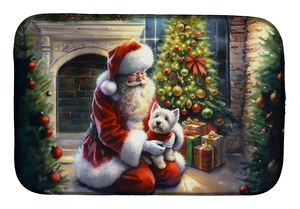 Westie and Santa Claus Dish Drying Mat Absorbent Dish Drying Mat Pad for Kitchen Counter Dish Drainer Mat for Countertop, 14 x 2 Westie and Santa Claus Dish Drying Mat Absorbent Dish Drying Mat Pad for Kitchen Counter Dish Drainer Mat for Countertop, 14 x 2