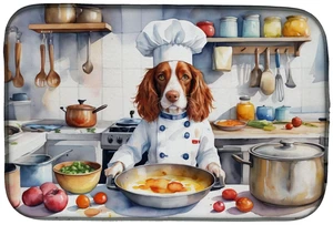 Welsh Springer Spaniel The Chef Dish Drying Mat Absorbent Dish Drying Mat Pad for Kitchen Counter Dish Drainer Mat for Counterto Welsh Springer Spaniel The Chef Dish Drying Mat Absorbent Dish Drying Mat Pad for Kitchen Counter Dish Drainer Mat for Counterto
