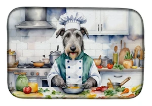 Irish Wolfhound The Chef Dish Drying Mat Absorbent Dish Drying Mat Pad for Kitchen Counter Dish Drainer Mat for Countertop, 14 x