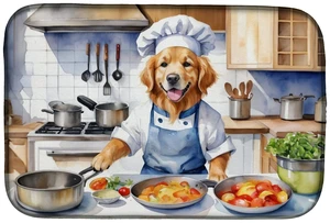 Golden Retriever The Chef Dish Drying Mat Absorbent Dish Drying Mat Pad for Kitchen Counter Dish Drainer Mat for Countertop, 14 Golden Retriever The Chef Dish Drying Mat Absorbent Dish Drying Mat Pad for Kitchen Counter Dish Drainer Mat for Countertop, 14