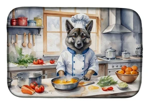 Norwegian Elkhound The Chef Dish Drying Mat Absorbent Dish Drying Mat Pad for Kitchen Counter Dish Drainer Mat for Countertop, 1 Norwegian Elkhound The Chef Dish Drying Mat Absorbent Dish Drying Mat Pad for Kitchen Counter Dish Drainer Mat for Countertop, 1