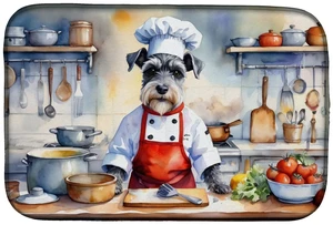 Schnauzer The Chef Dish Drying Mat Absorbent Dish Drying Mat Pad for Kitchen Counter Dish Drainer Mat for Countertop, 14 x 21", Schnauzer The Chef Dish Drying Mat Absorbent Dish Drying Mat Pad for Kitchen Counter Dish Drainer Mat for Countertop, 14 x 21",