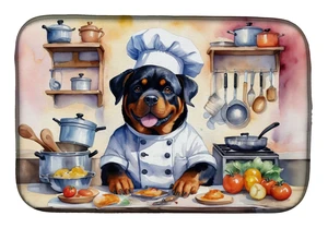 Rottweiler The Chef Dish Drying Mat Absorbent Dish Drying Mat Pad for Kitchen Counter Dish Drainer Mat for Countertop, 14 x 21", Rottweiler The Chef Dish Drying Mat Absorbent Dish Drying Mat Pad for Kitchen Counter Dish Drainer Mat for Countertop, 14 x 21",
