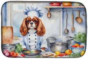 Cavalier Spaniel The Chef Dish Drying Mat Absorbent Dish Drying Mat Pad for Kitchen Counter Dish Drainer Mat for Countertop, 14 Cavalier Spaniel The Chef Dish Drying Mat Absorbent Dish Drying Mat Pad for Kitchen Counter Dish Drainer Mat for Countertop, 14