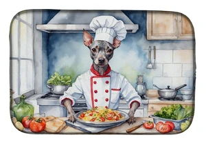 American Hairless Terrier The Chef Dish Drying Mat Absorbent Dish Drying Mat Pad for Kitchen Counter Dish Drainer Mat for Counte American Hairless Terrier The Chef Dish Drying Mat Absorbent Dish Drying Mat Pad for Kitchen Counter Dish Drainer Mat for Counte