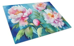 NEW Peonies in Watercolor Glass Cutting Board Decorative Tempered Glass Kitchen Cutting and Serving Board Large Size Chopping Bo NEW Peonies in Watercolor Glass Cutting Board Decorative Tempered Glass Kitchen Cutting and Serving Board Large Size Chopping Bo