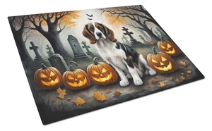 NEW Welsh Springer Spaniel Spooky Halloween Glass Cutting Board Decorative Tempered Glass Kitchen Cutting and Serving Board Larg