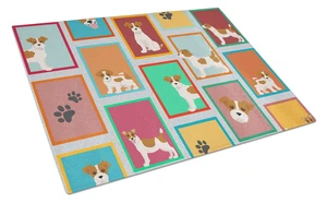 NEW Lots of Red and White Jack Russell Terrier Glass Cutting Board Decorative Tempered Glass Kitchen Cutting and Serving Board L NEW Lots of Red and White Jack Russell Terrier Glass Cutting Board Decorative Tempered Glass Kitchen Cutting and Serving Board L