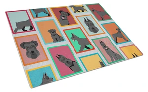 NEW Lots of Black Schnauzer Glass Cutting Board Decorative Tempered Glass Kitchen Cutting and Serving Board Large Size Chopping NEW Lots of Black Schnauzer Glass Cutting Board Decorative Tempered Glass Kitchen Cutting and Serving Board Large Size Chopping