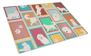 NEW Lots of Great Pyrenees Glass Cutting Board Decorative Tempered Glass Kitchen Cutting and Serving Board Large Size Chopping B NEW Lots of Great Pyrenees Glass Cutting Board Decorative Tempered Glass Kitchen Cutting and Serving Board Large Size Chopping B