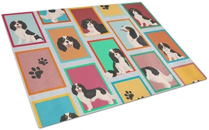 NEW Lots of Tricolor Cavalier Spaniel Glass Cutting Board Decorative Tempered Glass Kitchen Cutting and Serving Board Large Size NEW Lots of Tricolor Cavalier Spaniel Glass Cutting Board Decorative Tempered Glass Kitchen Cutting and Serving Board Large Size