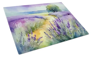 NEW Lavender in Watercolor Glass Cutting Board Decorative Tempered Glass Kitchen Cutting and Serving Board Large Size Chopping B NEW Lavender in Watercolor Glass Cutting Board Decorative Tempered Glass Kitchen Cutting and Serving Board Large Size Chopping B