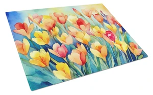 NEW Freesias in Watercolor Glass Cutting Board Decorative Tempered Glass Kitchen Cutting and Serving Board Large Size Chopping B NEW Freesias in Watercolor Glass Cutting Board Decorative Tempered Glass Kitchen Cutting and Serving Board Large Size Chopping B