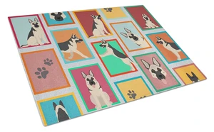 NEW Lots of Black and Silver German Shepherd Glass Cutting Board Decorative Tempered Glass Kitchen Cutting and Serving Board Lar NEW Lots of Black and Silver German Shepherd Glass Cutting Board Decorative Tempered Glass Kitchen Cutting and Serving Board Lar