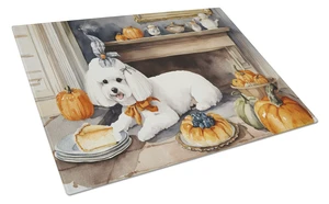 NEW Bichon Frise Fall Kitchen Pumpkins Glass Cutting Board Decorative Tempered Glass Kitchen Cutting and Serving Board Large Siz NEW Bichon Frise Fall Kitchen Pumpkins Glass Cutting Board Decorative Tempered Glass Kitchen Cutting and Serving Board Large Siz