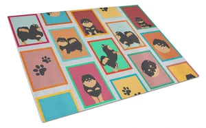 NEW Lots of Black and Tan Pomeranian Glass Cutting Board Decorative Tempered Glass Kitchen Cutting and Serving Board Large Size NEW Lots of Black and Tan Pomeranian Glass Cutting Board Decorative Tempered Glass Kitchen Cutting and Serving Board Large Size