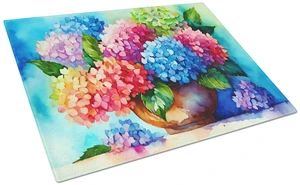 NEW Hydrangeas in Watercolor Glass Cutting Board Decorative Tempered Glass Kitchen Cutting and Serving Board Large Size Chopping NEW Hydrangeas in Watercolor Glass Cutting Board Decorative Tempered Glass Kitchen Cutting and Serving Board Large Size Chopping