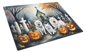 NEW American Eskimo Spooky Halloween Glass Cutting Board Decorative Tempered Glass Kitchen Cutting and Serving Board Large Size NEW American Eskimo Spooky Halloween Glass Cutting Board Decorative Tempered Glass Kitchen Cutting and Serving Board Large Size