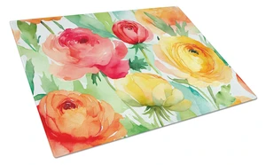 NEW Ranunculus in Watercolor Glass Cutting Board Decorative Tempered Glass Kitchen Cutting and Serving Board Large Size Chopping NEW Ranunculus in Watercolor Glass Cutting Board Decorative Tempered Glass Kitchen Cutting and Serving Board Large Size Chopping