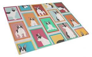 NEW Lots of Black and White French Bulldog Glass Cutting Board Decorative Tempered Glass Kitchen Cutting and Serving Board Large NEW Lots of Black and White French Bulldog Glass Cutting Board Decorative Tempered Glass Kitchen Cutting and Serving Board Large