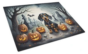 NEW Dachshund Spooky Halloween Glass Cutting Board Decorative Tempered Glass Kitchen Cutting and Serving Board Large Size Choppi
