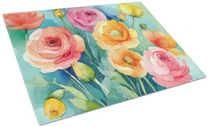 NEW Ranunculus in Watercolor Glass Cutting Board Decorative Tempered Glass Kitchen Cutting and Serving Board Large Size Chopping NEW Ranunculus in Watercolor Glass Cutting Board Decorative Tempered Glass Kitchen Cutting and Serving Board Large Size Chopping