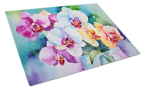 NEW Orchids in Watercolor Glass Cutting Board Decorative Tempered Glass Kitchen Cutting and Serving Board Large Size Chopping Bo NEW Orchids in Watercolor Glass Cutting Board Decorative Tempered Glass Kitchen Cutting and Serving Board Large Size Chopping Bo