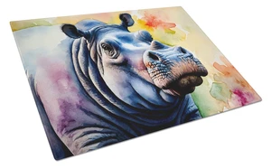 NEW Hippopotamus Glass Cutting Board Decorative Tempered Glass Kitchen Cutting and Serving Board Large Size Chopping Board NEW Hippopotamus Glass Cutting Board Decorative Tempered Glass Kitchen Cutting and Serving Board Large Size Chopping Board